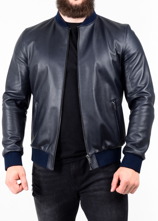 Spring leather jacket (American, bomber jacket)