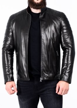 Spring fitted leather jacket for men MK1L0B