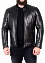 Spring fitted leather jacket for men