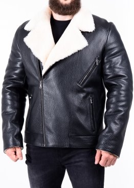 Winter leather jacket men calfskin NKOSS2BV