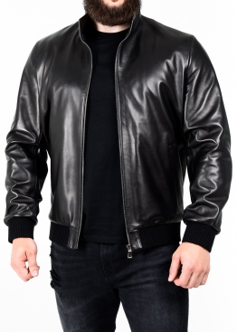 Spring leather jacket with elastic band TRL0B