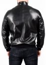 Spring leather jacket with elastic band