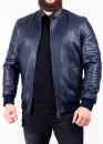 Autumn leather jacket with elastic band