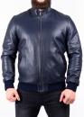 Autumn leather jacket with elastic band