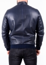 Autumn leather jacket with elastic band