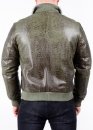 Winter leather jacket with fur under elastic band