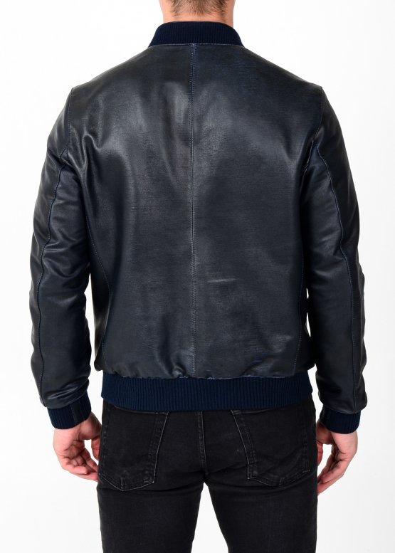 Autumn leather jacket (American, bomber jacket)