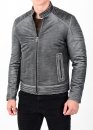 Spring fitted leather men jacket