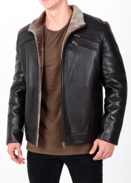 Winter leather men's jacket with fur JARS2KK