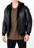  Winter leather jacket with a hood  KTRS2ВB