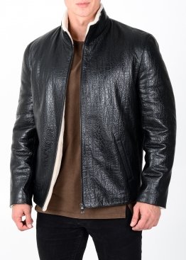 Winter leather jacket with fur MLK2BV