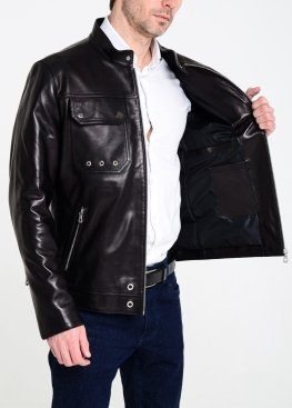 Autumn fitted leather jacket  DIZL0B