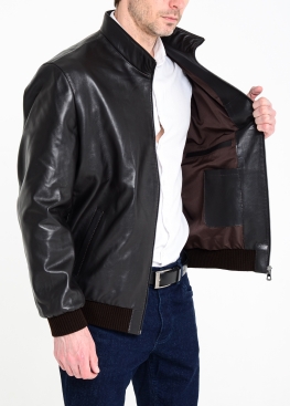 Весняна шкіряна чоловіча куртка під резинку  ITRL1K