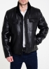 Fitted leather winter jacket with fur P88A2BB