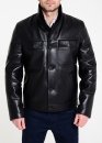 Fitted leather winter jacket with fur