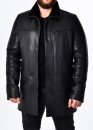 Winter leather short coat with fur