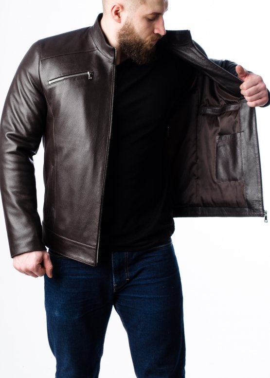 Spring men's leather jacket
