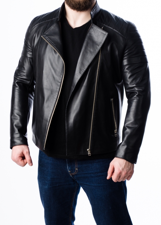 Spring leather jacket for men