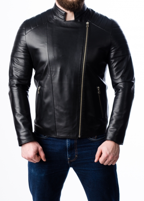 Spring leather jacket for men