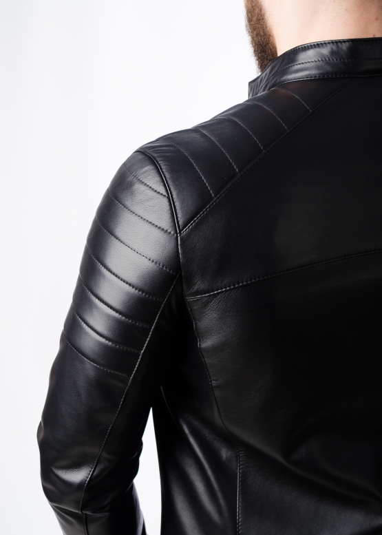 Spring leather jacket for men