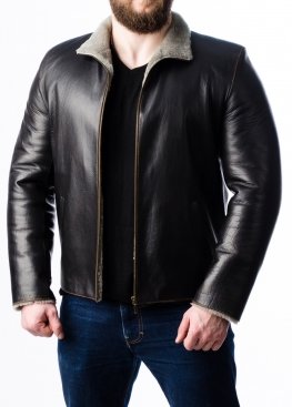 Winter leather jacket with fur MLK2BC