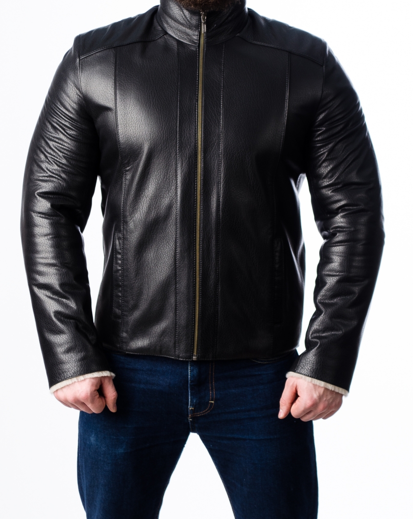 Men's winter leather jacket NMLS2BV