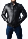 Autumn and spring leather fitted jacket