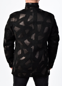 Зимове шкіряне напівпальто на хутрі 64U2BB Зимове шкіряне напівпальто на хутрі 64U2BB