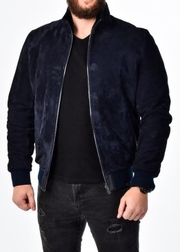 Winter suede jacket with fur under the elastic band TRZ2IB