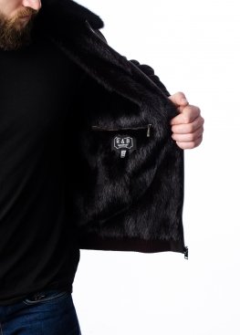 Winter suede jacket with a mink lining TRZ2KNN
