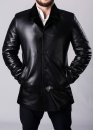 Winter leather coat with fur