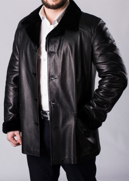 Winter leather coat with fur 65A2BB