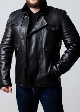 Winter leather jacket with fur 77S2BB