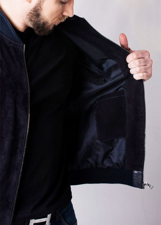 Замшевая мужская куртка (американка, бомбер)