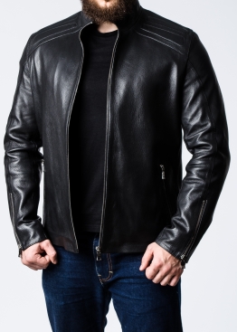 Autumn leather jacket fitted FILS1B