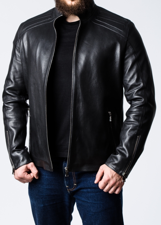 Autumn leather jacket fitted