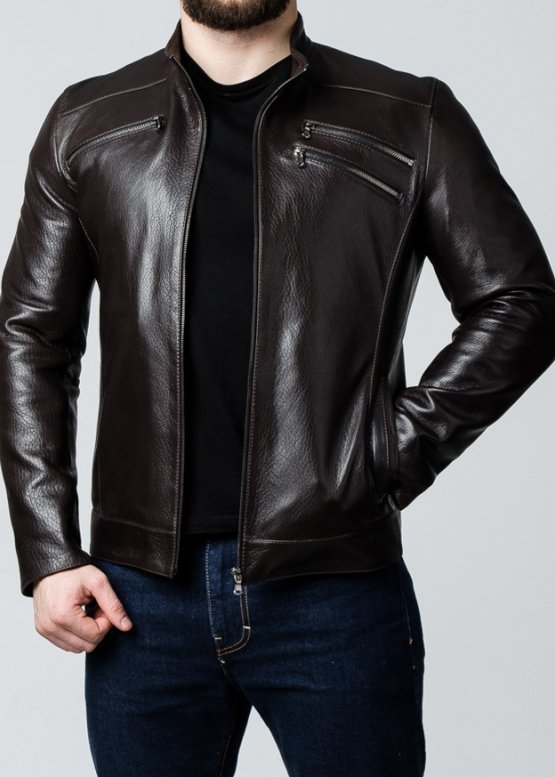Autumn men's leather jacket