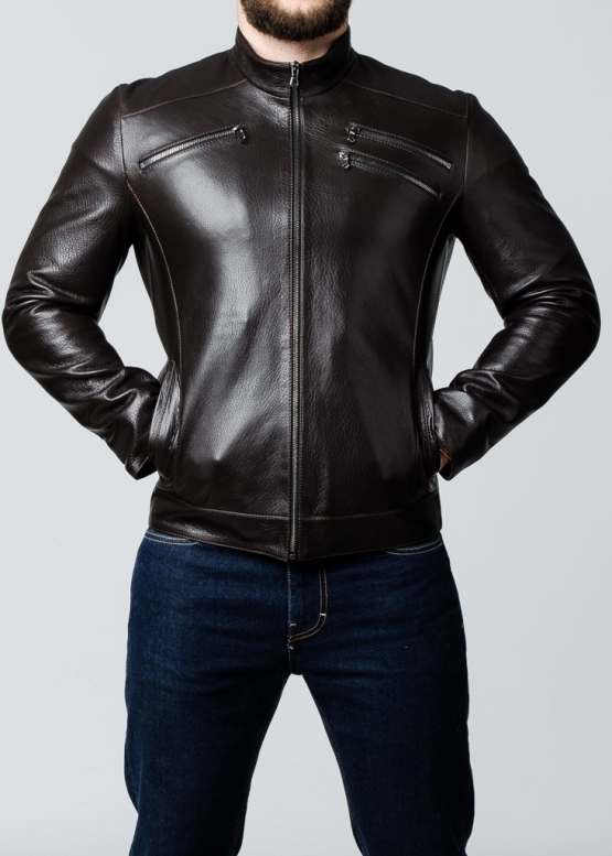 Autumn men's leather jacket