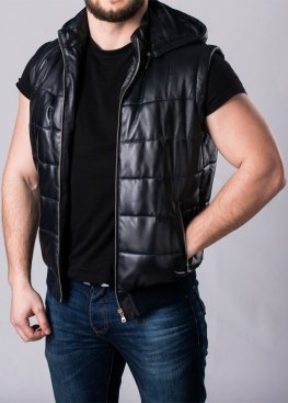 Leather vest-jacket male JPHL1I