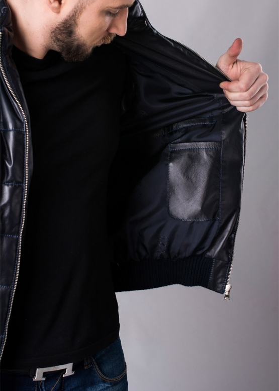 Leather vest-jacket male