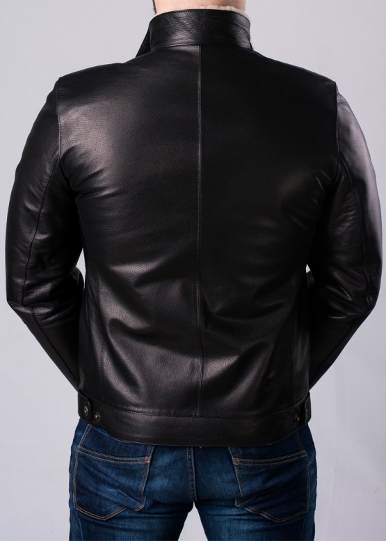 Winter leather jacket with fur
