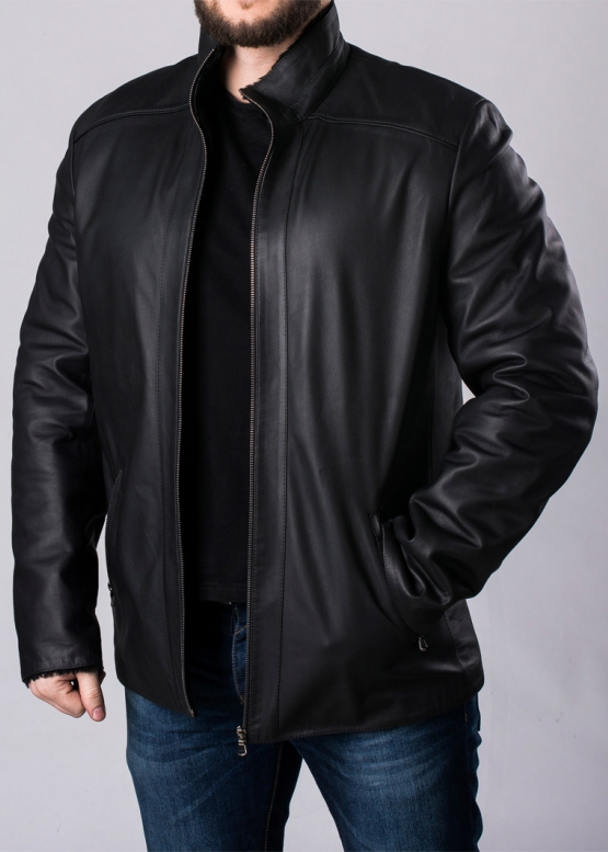 Men's winter leather jacket