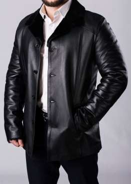 Winter leather coat with fur for men N65L2BB