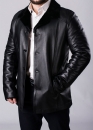 Winter leather coat with fur for men