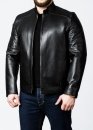 Autumn men's leather jacket fitted