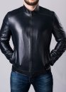 Autumn men's leather jacket fitted