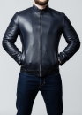 Autumn leather jacket men's fitted