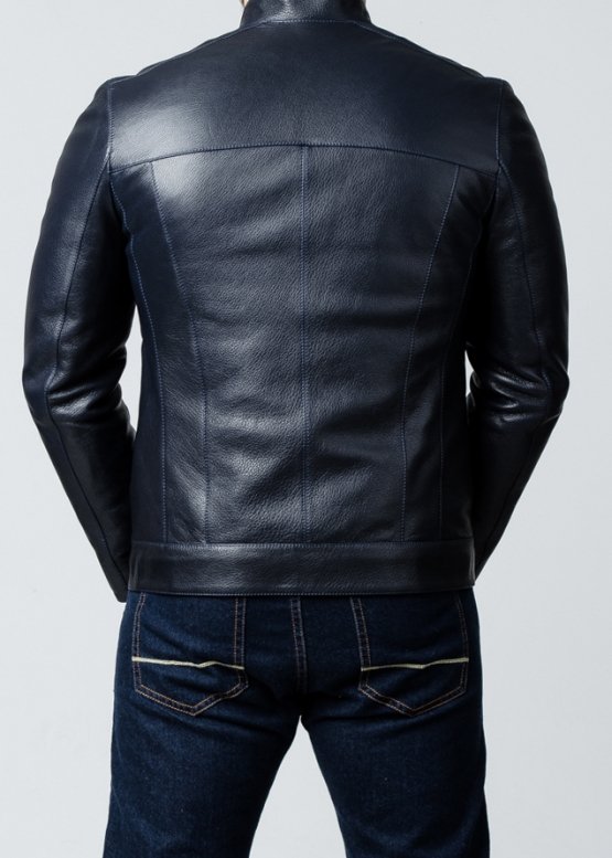 Autumn leather jacket men's fitted