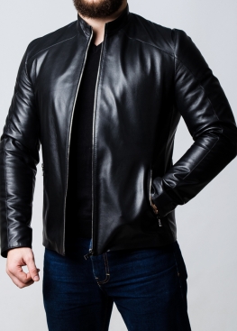 Spring leather fitted jacket for men F1L0B