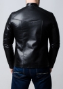 Spring leather fitted jacket for men